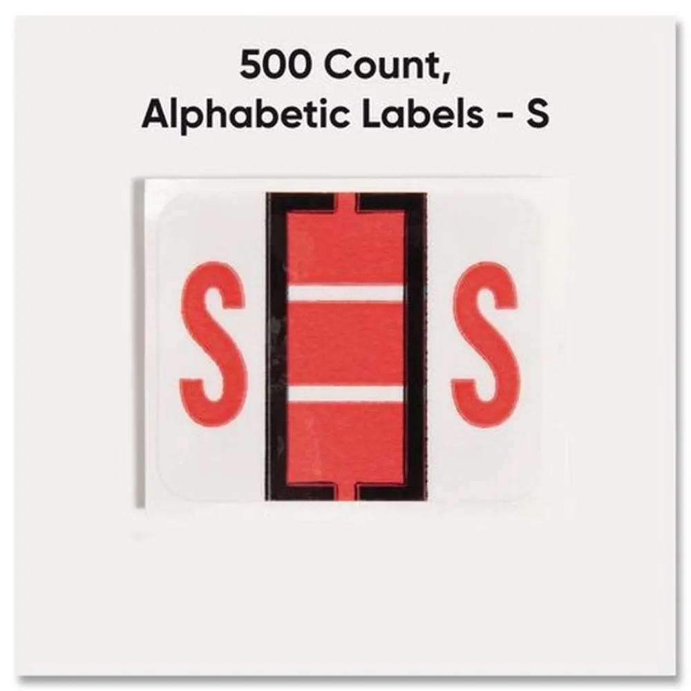 1 in. x 1.25 in. S Color-Coded End Tab Filing Labels - White (1-Roll) Labels & Label Makers