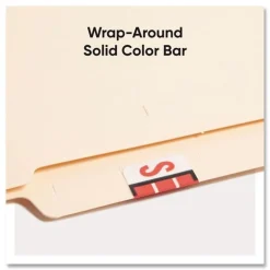 1 in. x 1.25 in. S Color-Coded End Tab Filing Labels - White (1-Roll) Labels & Label Makers