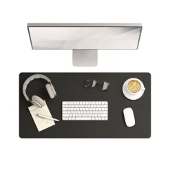 New 31.5 in. x 15.7 in. Vegan Leather Desk Pads - Charcoal Desk Accessories & Office Organizers|Office Furniture & Lighting