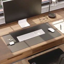 New 31.5 in. x 15.7 in. Vegan Leather Desk Pads - Charcoal Desk Accessories & Office Organizers|Office Furniture & Lighting
