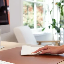 Sale 31.5 in. x 15.7 in. Vegan Leather Desk Pads - Brown Desk Accessories & Office Organizers