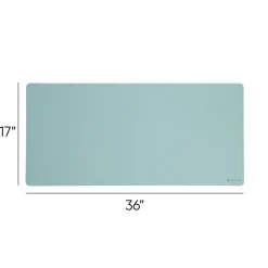 Online 36 in. x 17 in. Vegan Leather Desk Pads - Light Blue Desk Accessories & Office Organizers|Office Furniture & Lighting