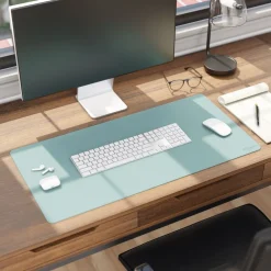 New 31.5 in. x 15.7 in. Vegan Leather Desk Pads - Light Blue Desk Accessories & Office Organizers|Office Furniture & Lighting
