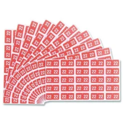 Best 0.5 in. x 1 in. Yearly End Tab 22 File Folder Labels - Pink (250/Pack) Labels & Label Makers