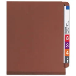 Best 8 SafeSHIELD Fasteners 3 in. Expansion 3 Dividers Letter Size End Tab Pressboard Classification Folders - Red (10/Box) Filing & Folders
