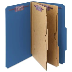 Outlet 6 SafeSHIELD Fasteners 2 Dividers Legal Size 6-Section Pressboard Top Tab Pocket Classification Folders - Dark Blue (10/Box) Filing & Folders