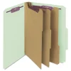 8 SafeSHIELD Fasteners 2/5-Cut Tabs 3 Dividers Letter Size Pressboard Classification Folders - Gray-Green (10/Box) Filing & Folders