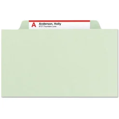 8 SafeSHIELD Fasteners 2/5-Cut Tabs 3 Dividers Letter Size Pressboard Classification Folders - Gray-Green (10/Box) Filing & Folders