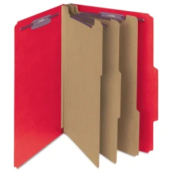 Outlet 8 SafeSHIELD Fasteners 3 Dividers Letter Size Eight-Section Pressboard Top Tab Classification Folders - Bright Red (10/Box) Filing & Folders