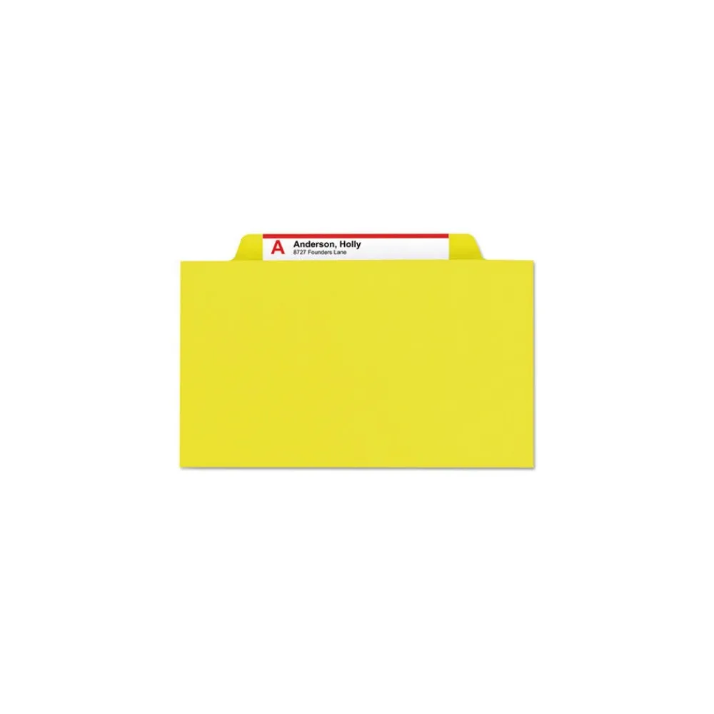 Hot 6 SafeSHIELD Fasteners 2 Dividers Letter Size 6-Section Pressboard Top Tab Pocket Classification Folders - Yellow (10/Box) Filing & Folders