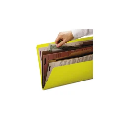 Hot 6 SafeSHIELD Fasteners 2 Dividers Letter Size 6-Section Pressboard Top Tab Pocket Classification Folders - Yellow (10/Box) Filing & Folders