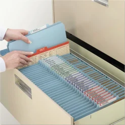 6 SafeSHIELD Fasteners 2 Dividers Letter Size 6-Section Pressboard Top Tab Pocket Classification Folders - Blue (10/Box) Filing & Folders