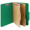 Best 6 SafeSHIELD Fasteners 2 Dividers Letter Size 6-Section Pressboard Top Tab Pocket Classification Folders - Green (10/Box) Filing & Folders