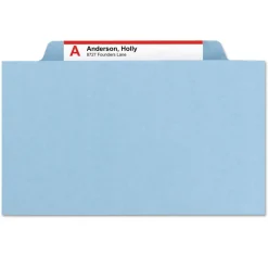 Discount 8 SafeSHIELD Fasteners 3 in. Expansion 3 Dividers Letter Size Pressboard Top Tab Classification Folders - Blue (10/Box) Filing & Folders