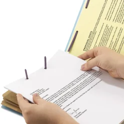 Discount 8 SafeSHIELD Fasteners 3 in. Expansion 3 Dividers Letter Size Pressboard Top Tab Classification Folders - Blue (10/Box) Filing & Folders