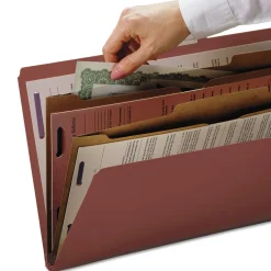 Clearance 6 SafeSHIELD Fasteners 2 Dividers Legal Size 6-Section Pressboard Top Tab Pocket Classification Folders - Red (10/Box) Filing & Folders