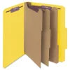 Online 8 SafeSHIELD Fasteners 3 Dividers Letter Size 8-Section Pressboard Top Tab Classification Folders - Yellow (10/Box) Filing & Folders