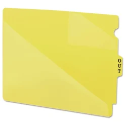 Best 8.5 x 11 Two-Pocket Style End Tab Poly Out Guides - Yellow (50/Box) Filing & Folders