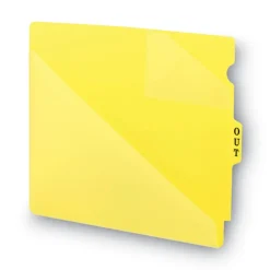 Best 8.5 x 11 Two-Pocket Style End Tab Poly Out Guides - Yellow (50/Box) Filing & Folders