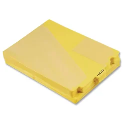 Best 8.5 x 11 Two-Pocket Style End Tab Poly Out Guides - Yellow (50/Box) Filing & Folders