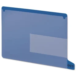 Sale 1/3-Cut End Tab Out 8.5 in. x 11 in. Colored Poly Out Guides with Pockets - Blue (25/Box) Filing & Folders