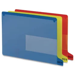 Sale 1/3-Cut End Tab Out 8.5 in. x 11 in. Colored Poly Out Guides with Pockets - Blue (25/Box) Filing & Folders