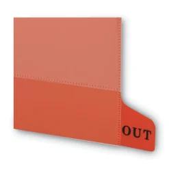 Outlet 1/3-Cut End Tab Out 8.5 in. x 11 in. Colored Poly Out Guides with Pockets - Red (25/Box) Filing & Folders