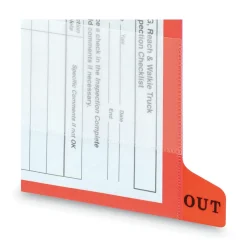 Outlet 1/3-Cut End Tab Out 8.5 in. x 11 in. Colored Poly Out Guides with Pockets - Red (25/Box) Filing & Folders
