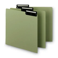 Hot 1/3-Cut Tab 8.5 in. x 11 in. Recycled Blank Top Tab File Guides - Green (50/Box) Filing & Folders
