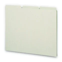 1/3-Cut Tab 8.5 in. x 11 in. Recycled Blank Top Tab File Guides - Green (100/Box) Filing & Folders