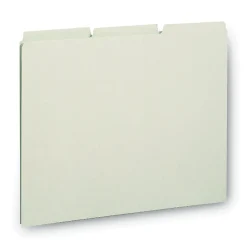 1/3-Cut Tab 8.5 in. x 11 in. Recycled Blank Top Tab File Guides - Green (100/Box) Filing & Folders