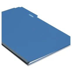 Clearance 1/3-Cut Tabs Assorted Legal Size 1 in. Expansion Recycled Heavy Pressboard Folders - Dark Blue (25/Box) Filing & Folders