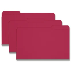 Hot 1/3-Cut Tabs Assorted Legal Size 1 in. Expansion Recycled Heavy Pressboard Folders - Bright Red (25/Box) Filing & Folders