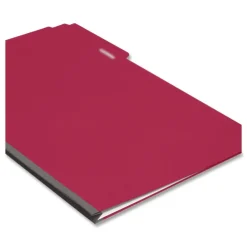 Hot 1/3-Cut Tabs Assorted Legal Size 1 in. Expansion Recycled Heavy Pressboard Folders - Bright Red (25/Box) Filing & Folders