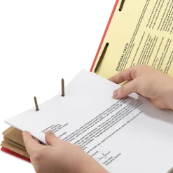 Clearance Eight-Section Pressboard Top Tab Classification Folders - Bright Red/Legal Size (10/Box) Filing & Folders