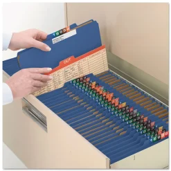 Clearance Eight-Section Pressboard Top Tab Classification Folders - Dark Blue/Legal Size (10/Box) Filing & Folders