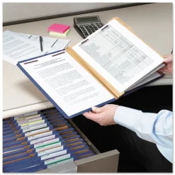 Clearance Eight-Section Pressboard Top Tab Classification Folders - Dark Blue/Legal Size (10/Box) Filing & Folders