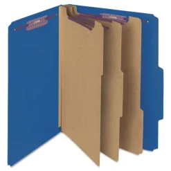 Clearance Eight-Section Pressboard Top Tab Classification Folders - Dark Blue/Legal Size (10/Box) Filing & Folders