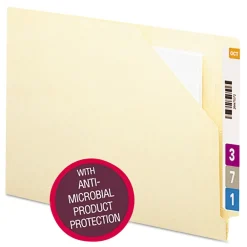 Hot End Tab File Jacket with Antimicrobial Product Protection - Manila/Letter Size (100/Box) Filing & Folders