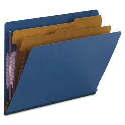 Best End Tab Pressboard Classification Folders with Six SafeSHIELD Fasteners - Letter, Dark Blue (10/Box) Filing & Folders