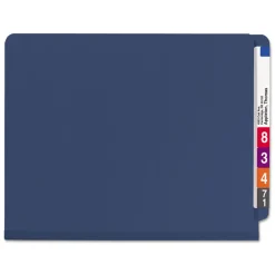 Best End Tab Pressboard Classification Folders with Six SafeSHIELD Fasteners - Letter, Dark Blue (10/Box) Filing & Folders