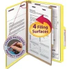 Best Four-Section Pressboard Top Tab Classification Folders - Yellow/Legal Size (10/Box) Filing & Folders