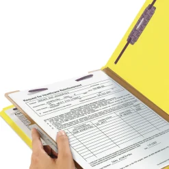 Best Four-Section Pressboard Top Tab Classification Folders - Yellow/Legal Size (10/Box) Filing & Folders
