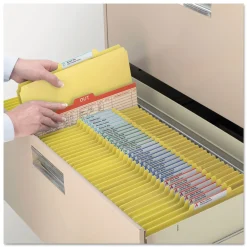 Best Four-Section Pressboard Top Tab Classification Folders - Yellow/Legal Size (10/Box) Filing & Folders