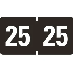 Hot "25-in 0.75 in. x 1.5 in. Yearly End Tab File Folder Labels - Black (1-Roll) Labels & Label Makers