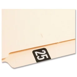 Hot "25-in 0.75 in. x 1.5 in. Yearly End Tab File Folder Labels - Black (1-Roll) Labels & Label Makers