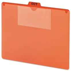 2-Pocket Style 1/5-Cut Top Tab Out 8.5 in. x 11 in. Poly Out Guide - Red (50/Box) Filing & Folders