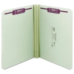 Best Recycled Pressboard Fastener Folders with Straight Tabs - Letter, Gray/Green (25/Box) Filing & Folders