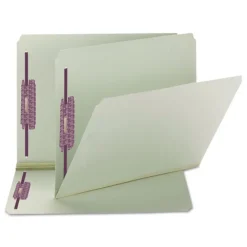 Best Recycled Pressboard Fastener Folders with Straight Tabs - Letter, Gray/Green (25/Box) Filing & Folders