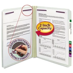 Best Recycled Pressboard Fastener Folders with Straight Tabs - Letter, Gray/Green (25/Box) Filing & Folders